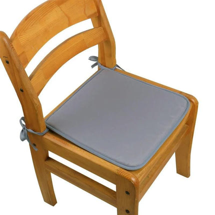 Coussin de chaise carré uni en tissu gris clair