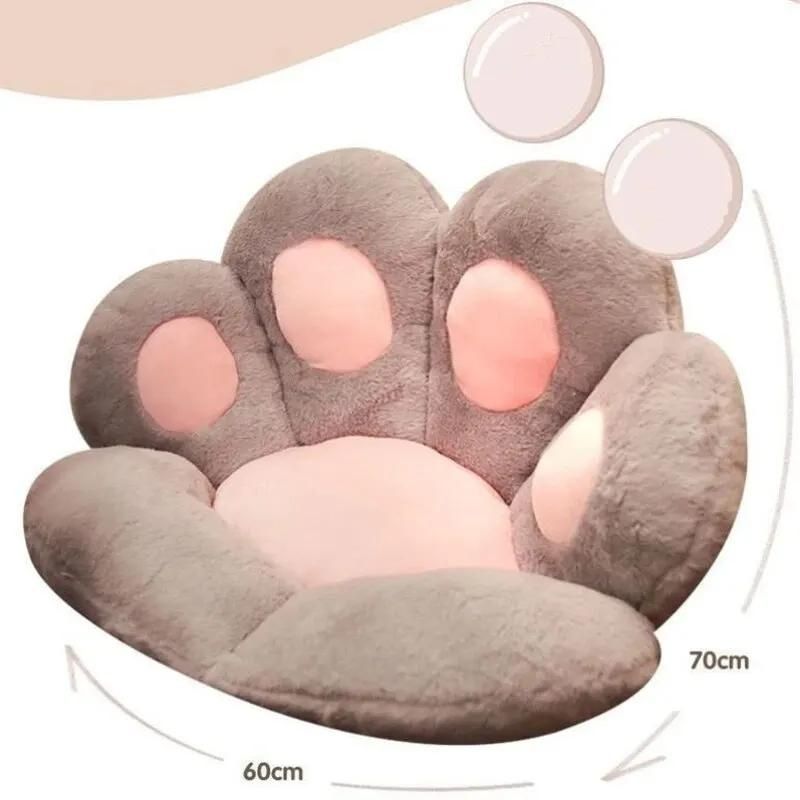 Coussin de chaise en peluche en forme de patte de chat dimensions