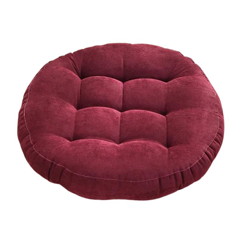 Coussin de sol rond bordeaux