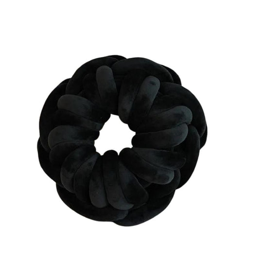 Coussin nœud épais en forme d'anneau noir