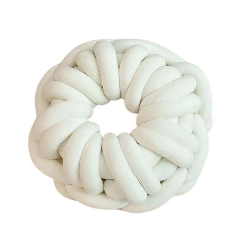 Coussin nœud épais en forme d'anneau blanc