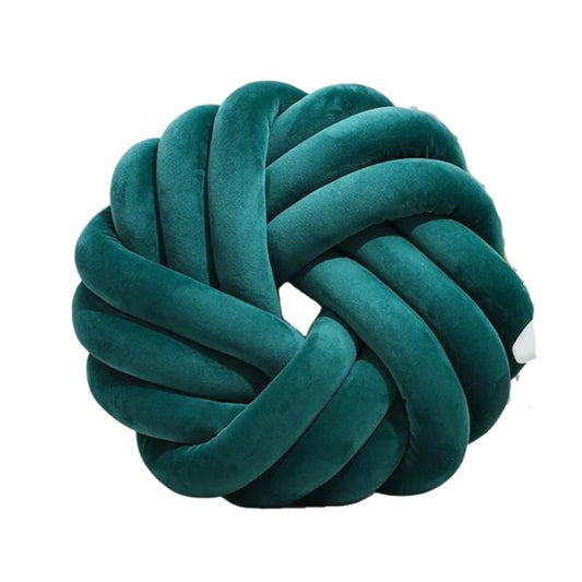 Coussin nœud en forme de cercle vert