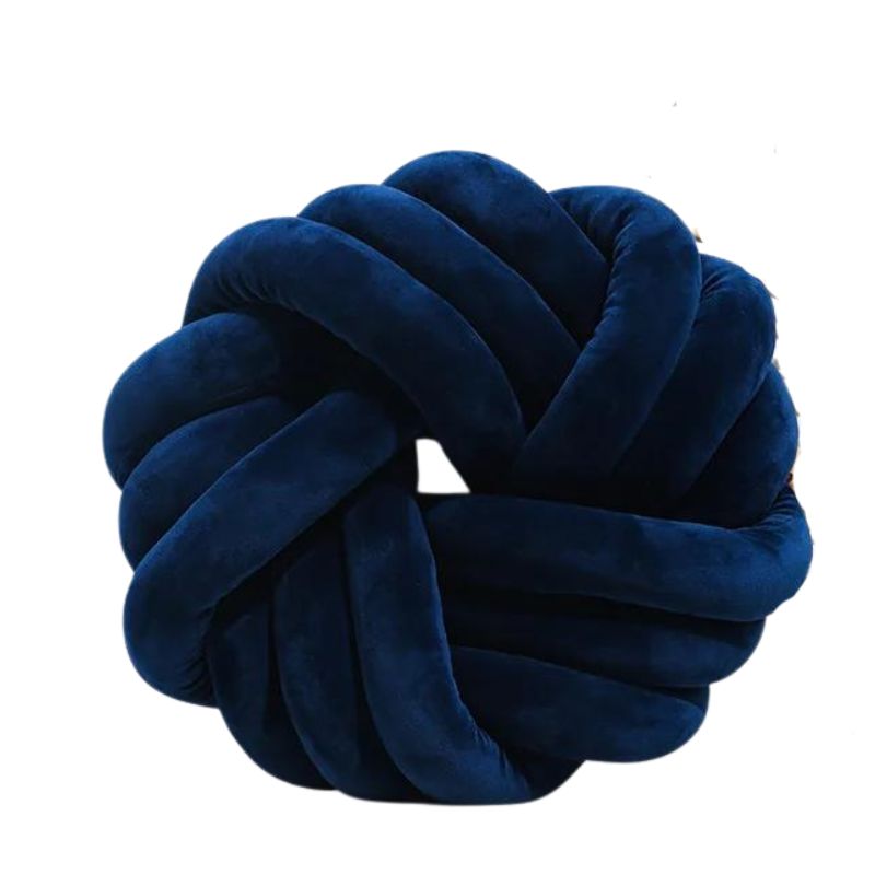 Coussin nœud en forme de cercle bleu