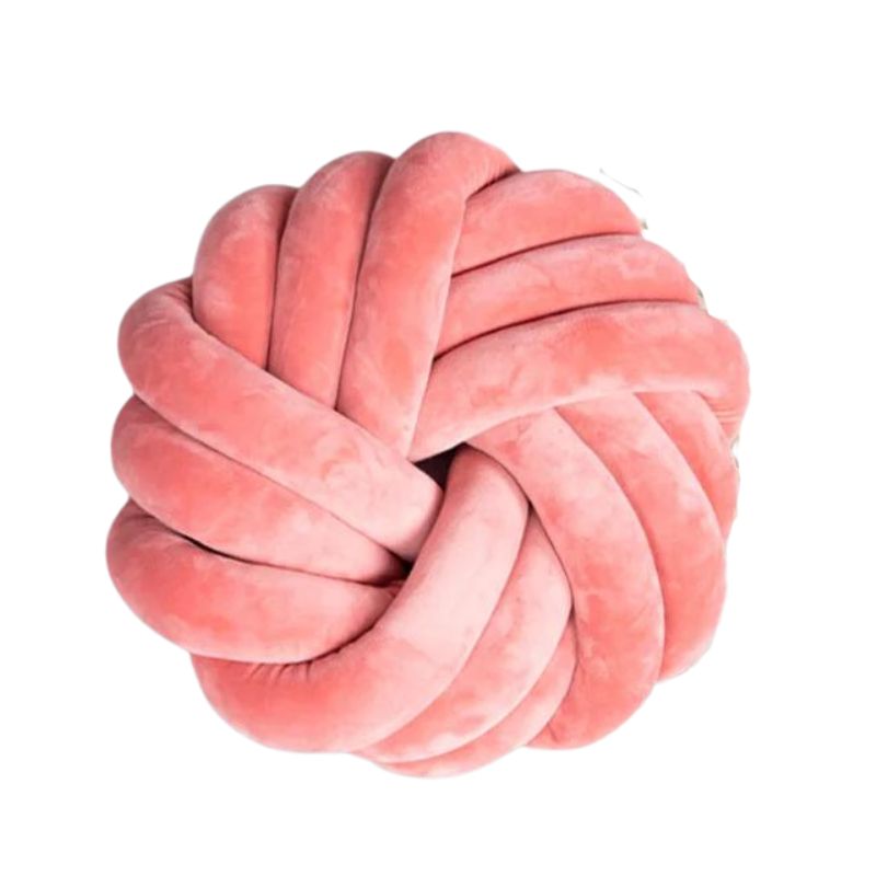 Coussin nœud en forme de cercle rose