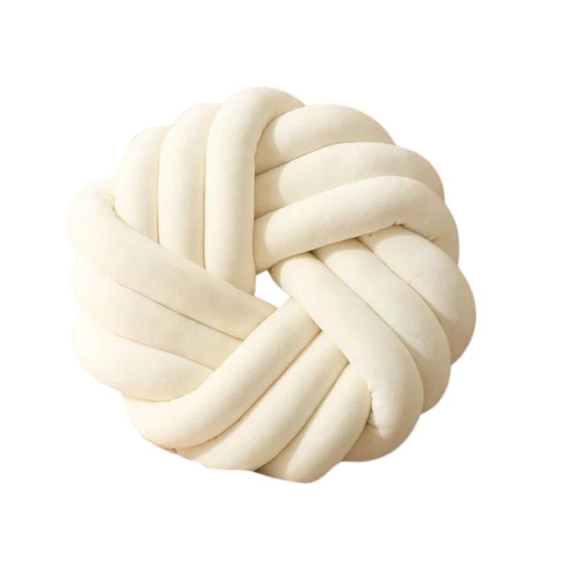 Coussin nœud en forme de cercle blanc