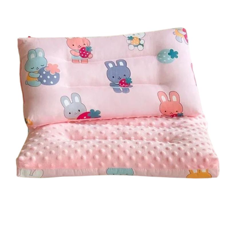 Coussin pour bébé doux en velours double-face lapin