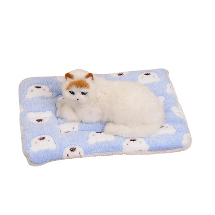 Coussin pour chat carré bleu