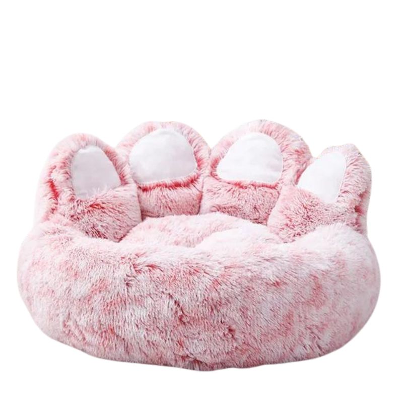 Coussin pour chien en forme de patte rose