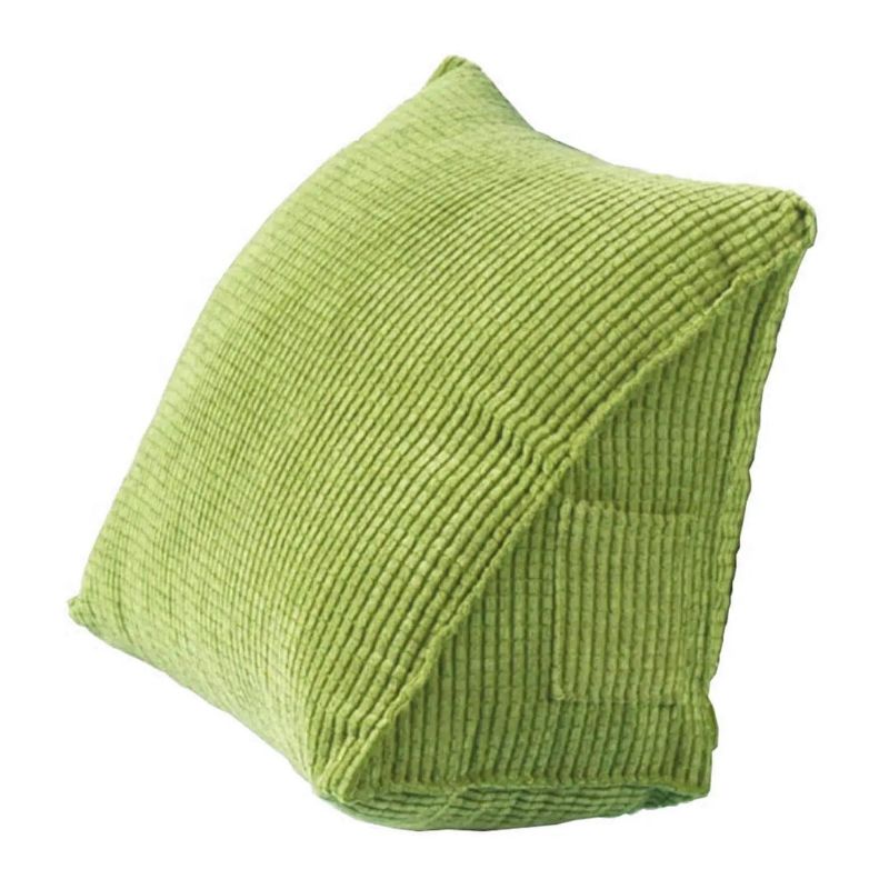 Coussin de lecture triangulaire en velours côtelé  vert