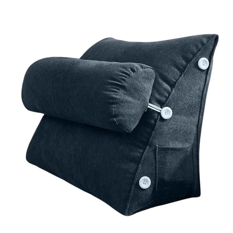 Coussin de lecture avec dossier réglable pour lit, chaise et canapé gris foncé