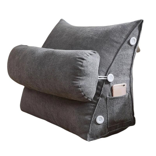 Coussin de lecture avec dossier réglable pour lit, chaise et canapé gris